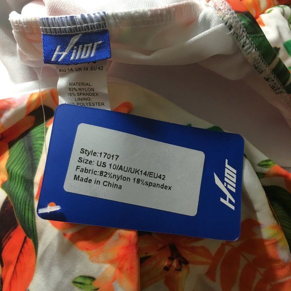 HILOR One Shoulder Asymmetric Ruffle Swimsuit NEW WITH TAGS! - Picture 13 of 16